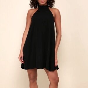 Lulu's Black Halter Mini Dress
